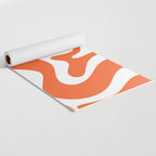 Liquid Swirl Retro Modern Abstract Pattern in Burnt Orange and White Yoga Mat Gallery Image 2