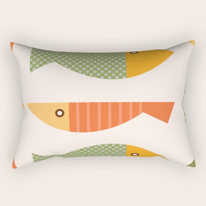 Geometrical Fish Rectangular Pillow Gallery Image 2