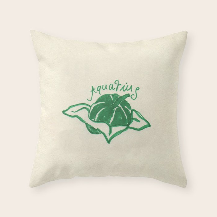 aquarius tomato Throw Pillow Gallery Image 1
