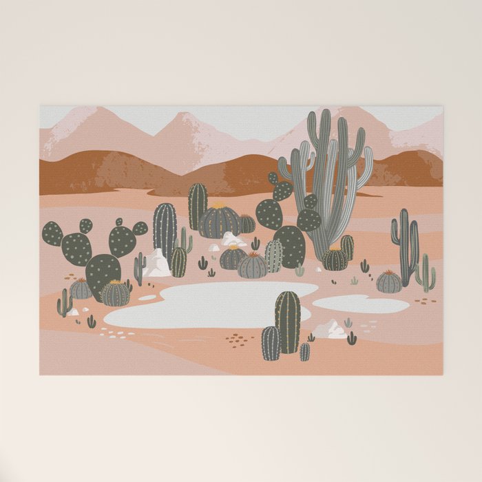Desert Landscape Oasis Welcome Mat Gallery Image 1