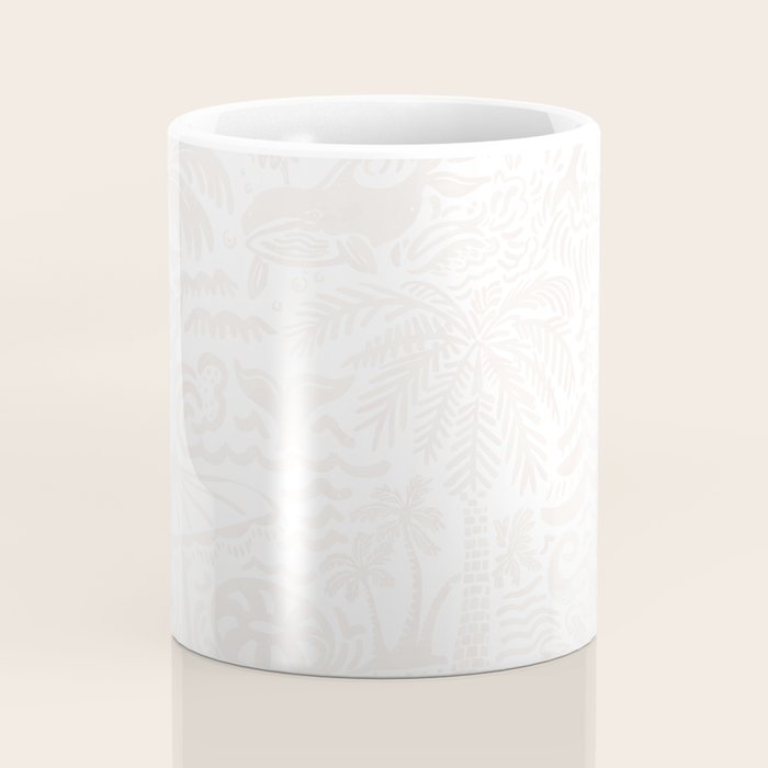 Coastal Daydreams Ivory Ocean Collage Pattern Coffee Mug Gallery Image 4