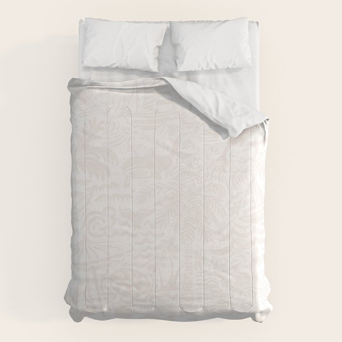 Coastal Daydreams Ivory Ocean Collage Pattern Comforter Gallery Image 6