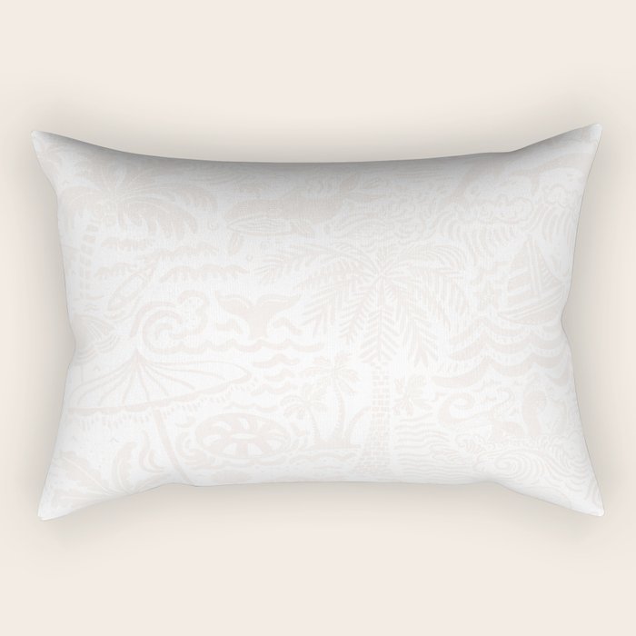 Coastal Daydreams Ivory Ocean Collage Pattern Rectangular Pillow Gallery Image 1