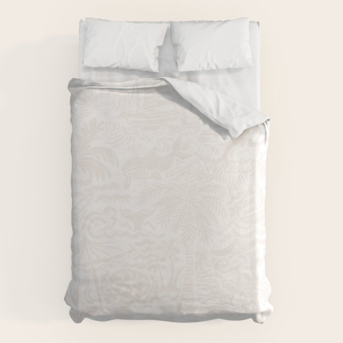 Coastal Daydreams Ivory Ocean Collage Pattern Duvet Cover Gallery Image 6