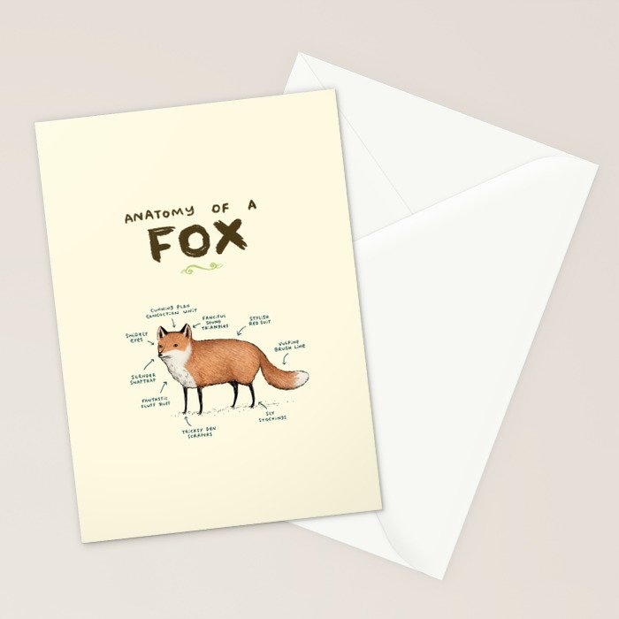 Anatomy of a Fox Stationery Card Gallery Image 2