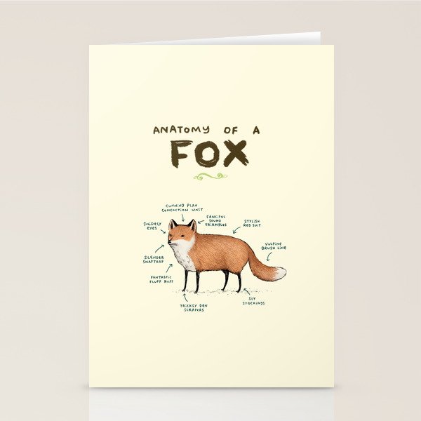 Anatomy of a Fox Stationery Card Gallery Image 2