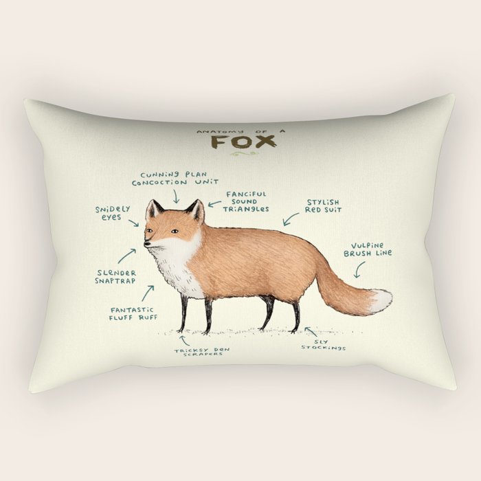 Anatomy of a Fox Rectangular Pillow Gallery Image 2