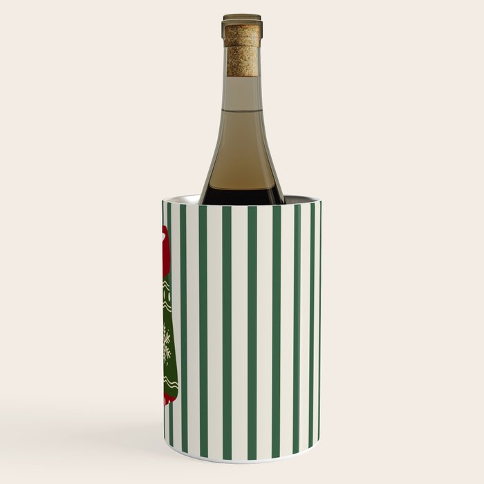 Christmas Stocking Green Wine Chiller Gallery Image 3