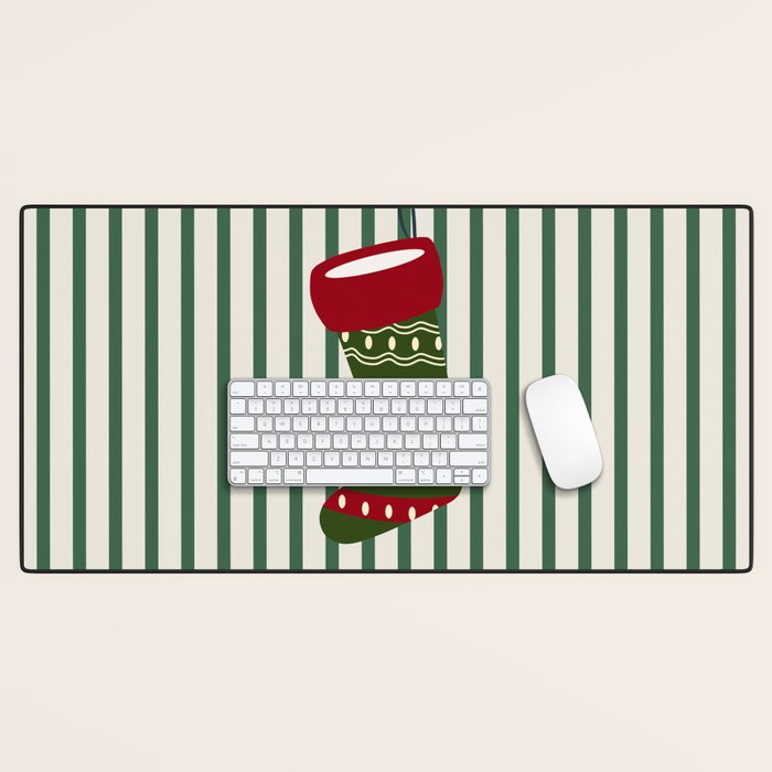 Christmas Stocking Green Desk Mat Gallery Image 1