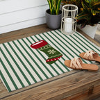 Christmas Stocking Green Outdoor Rug Gallery Image 2