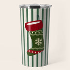 Christmas Stocking Green Travel Mug Gallery Image 1