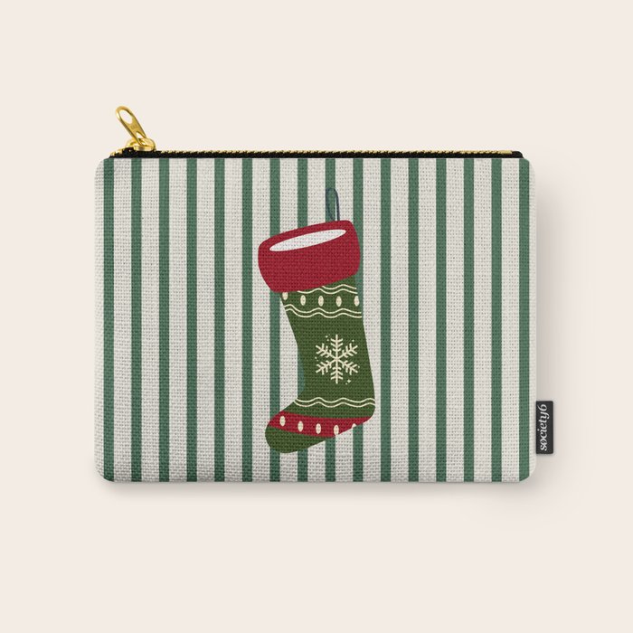 Christmas Stocking Green Carry All Pouch Gallery Image 1