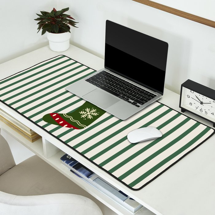 Christmas Stocking Green Desk Mat Gallery Image 2