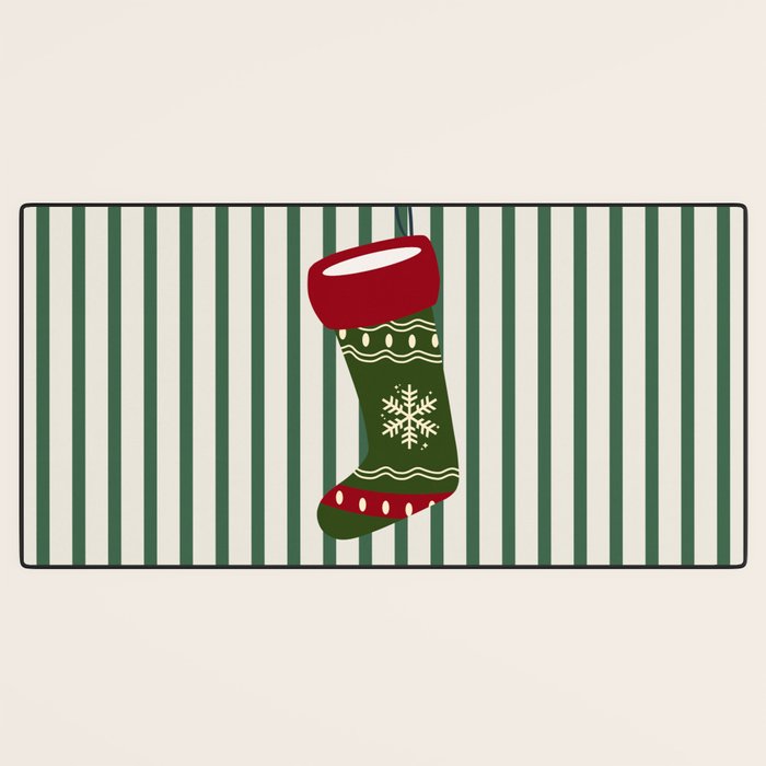 Christmas Stocking Green Desk Mat Gallery Image 3