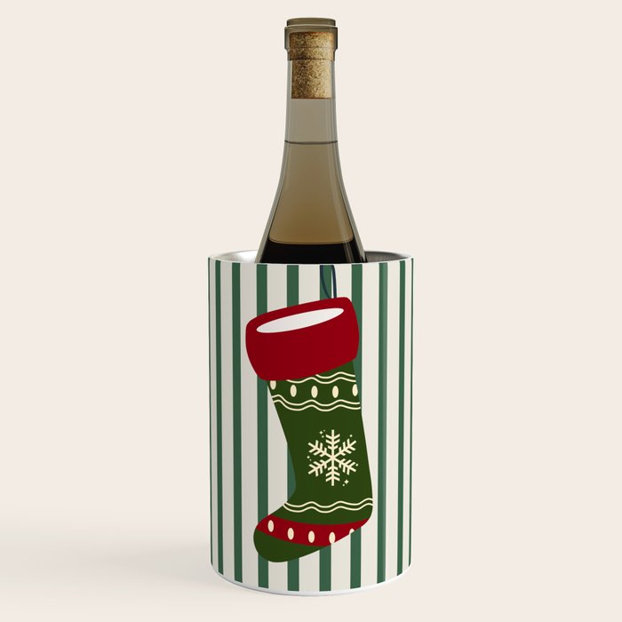 Christmas Stocking Green Wine Chiller Gallery Image 1