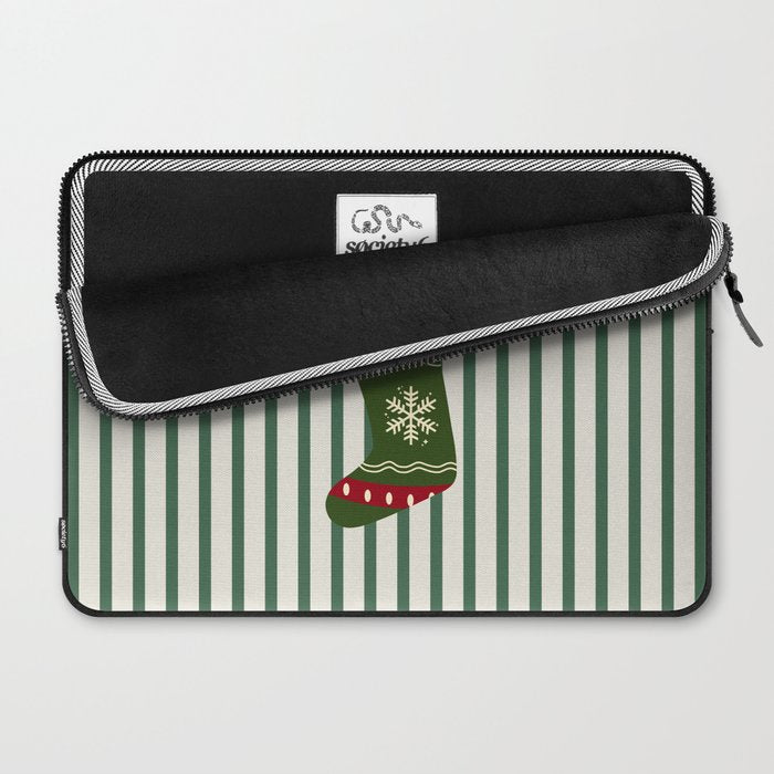 Christmas Stocking Green Laptop Sleeve Gallery Image 2