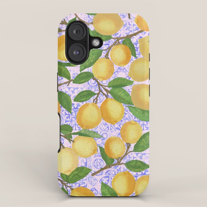 Lemonade on Pink Tile iPhone Case Gallery Image 1