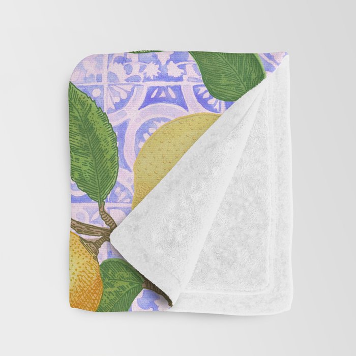 Lemonade on Pink Tile Throw Blanket Gallery Image 3