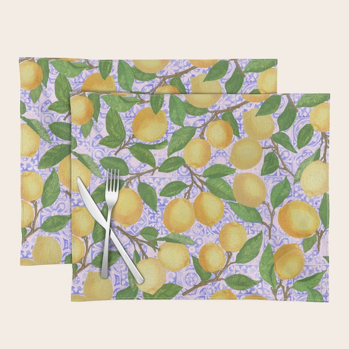 Lemonade on Pink Tile Placemat Gallery Image 1