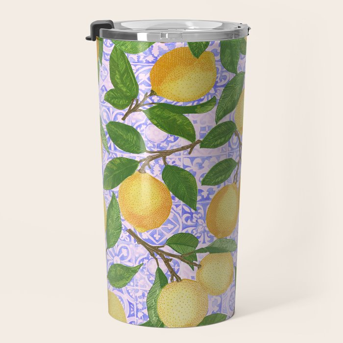 Lemonade on Pink Tile Travel Mug Gallery Image 3