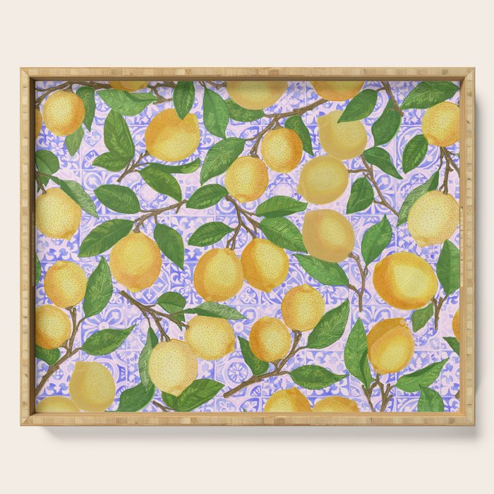 Lemonade on Pink Tile Serving Tray Gallery Image 1