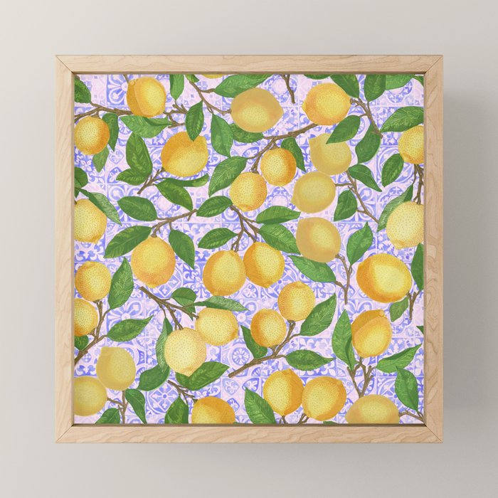 Lemonade on Pink Tile Mini Art Print Gallery Image 1