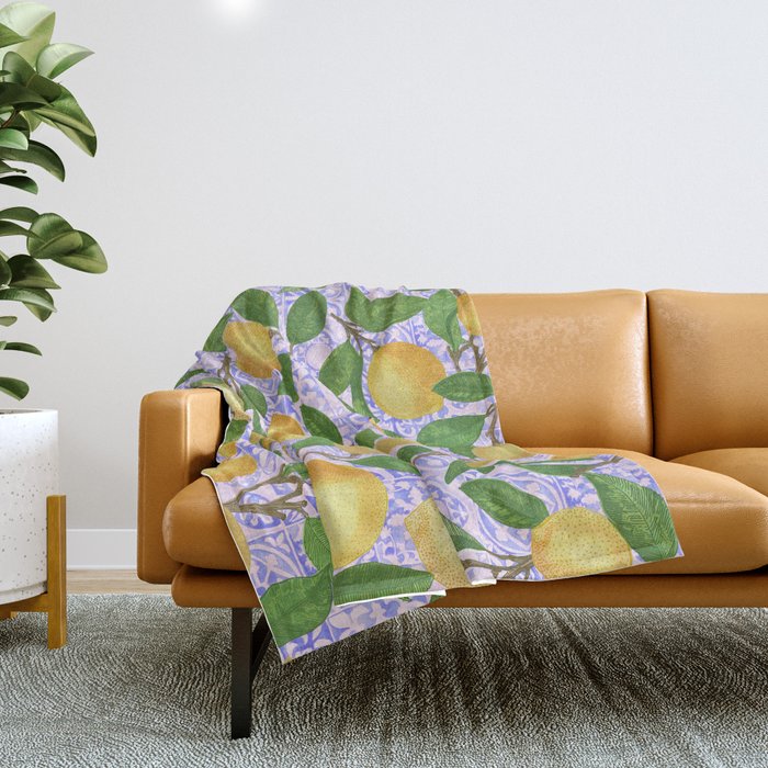 Lemonade on Pink Tile Throw Blanket Gallery Image 1