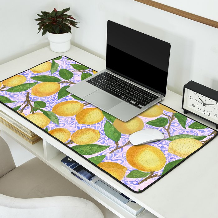 Lemonade on Pink Tile Desk Mat Gallery Image 2