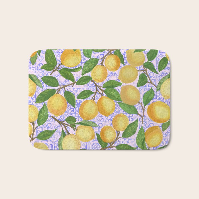 Lemonade on Pink Tile Bath Mat Gallery Image 1