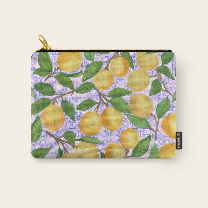 Lemonade on Pink Tile Carry All Pouch Gallery Image 1