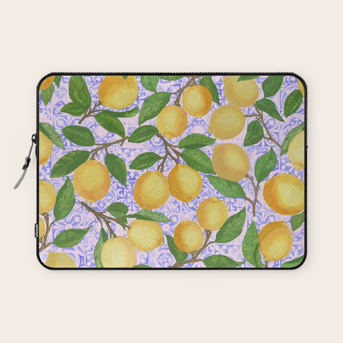 Lemonade on Pink Tile Laptop Sleeve Gallery Image 1