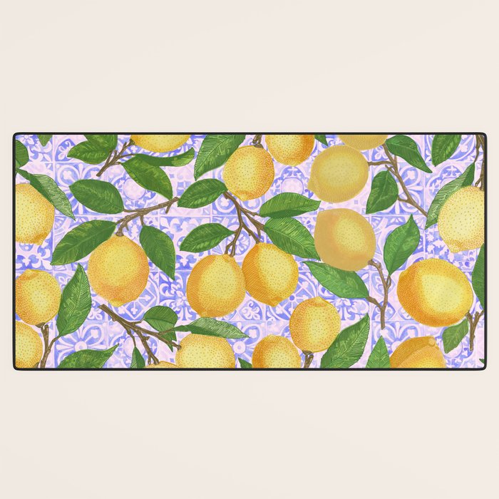 Lemonade on Pink Tile Desk Mat Gallery Image 3
