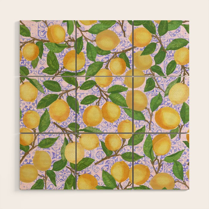 Lemonade on Pink Tile Wood Wall Art Gallery Image 1