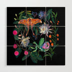 Mantis and Moth Cactus Flower Wood Wall Art Gallery Image 1