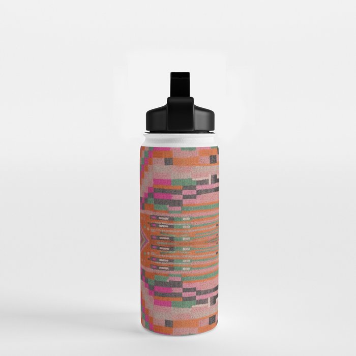 Geometric Tribal Guardian Abstract Textile Art Water Bottle Gallery Image 2