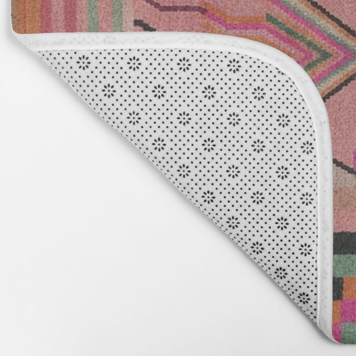 Geometric Tribal Guardian Abstract Textile Art Bath Mat Gallery Image 2