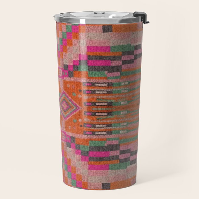 Geometric Tribal Guardian Abstract Textile Art Travel Mug Gallery Image 2