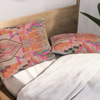 Geometric Tribal Guardian Abstract Textile Art Pillow Sham Gallery Image 2