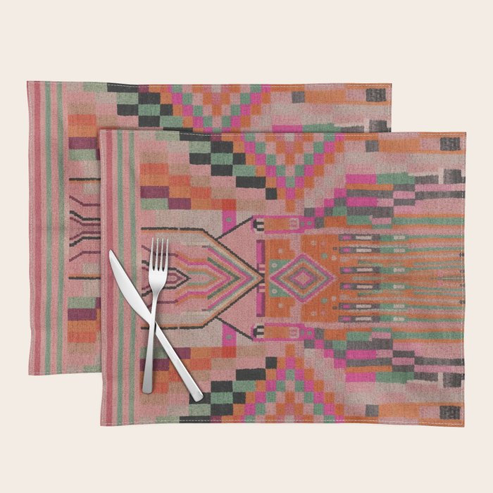 Geometric Tribal Guardian Abstract Textile Art Placemat Gallery Image 1