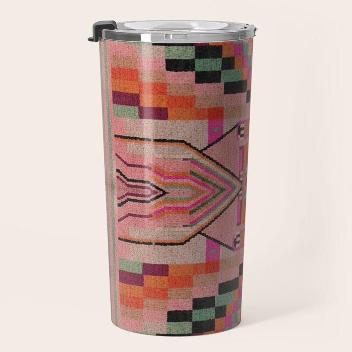 Geometric Tribal Guardian Abstract Textile Art Travel Mug Gallery Image 3