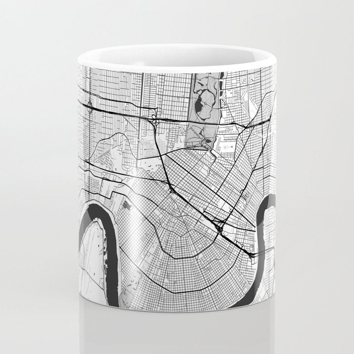 New Orleans Map Gray Coffee Mug Gallery Image 4