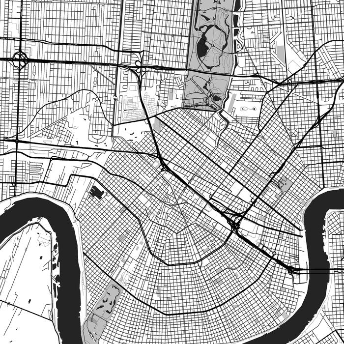 New Orleans Map Gray Coffee Mug Gallery Image 2