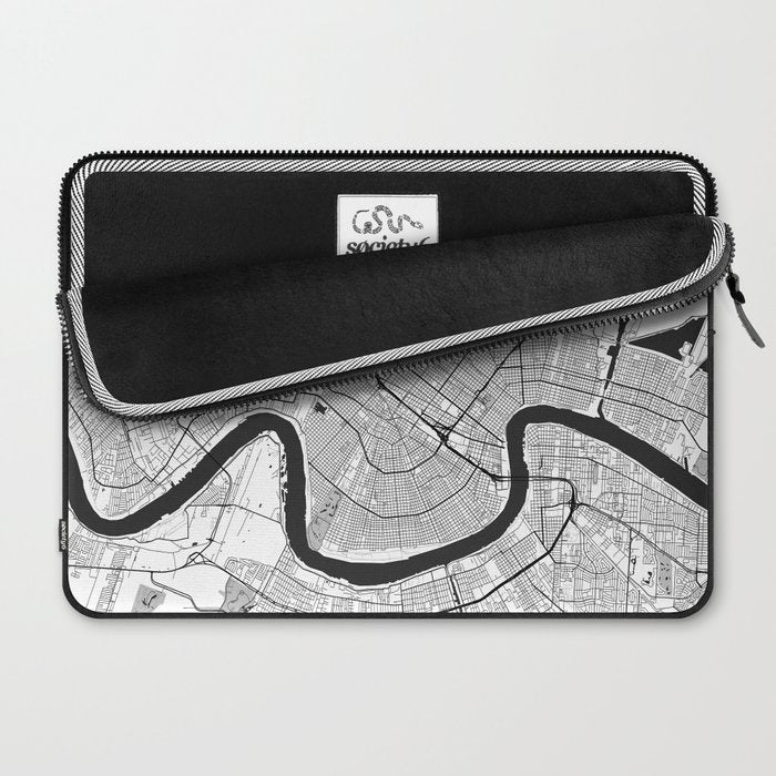 New Orleans Map Gray Laptop Sleeve Gallery Image 2