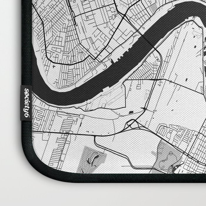 New Orleans Map Gray Laptop Sleeve Gallery Image 3