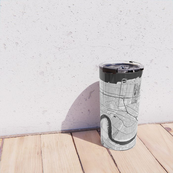 New Orleans Map Gray Travel Mug Gallery Image 4
