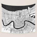 New Orleans Map Gray Wall Tapestry Gallery Image 4