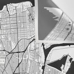 New Orleans Map Gray Wall Tapestry Gallery Image 3