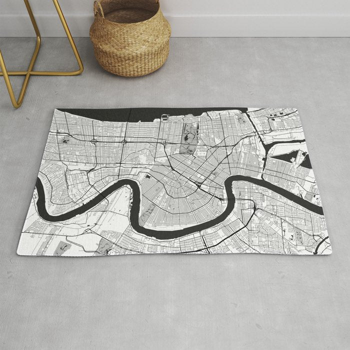 New Orleans Map Gray Rug Gallery Image 1