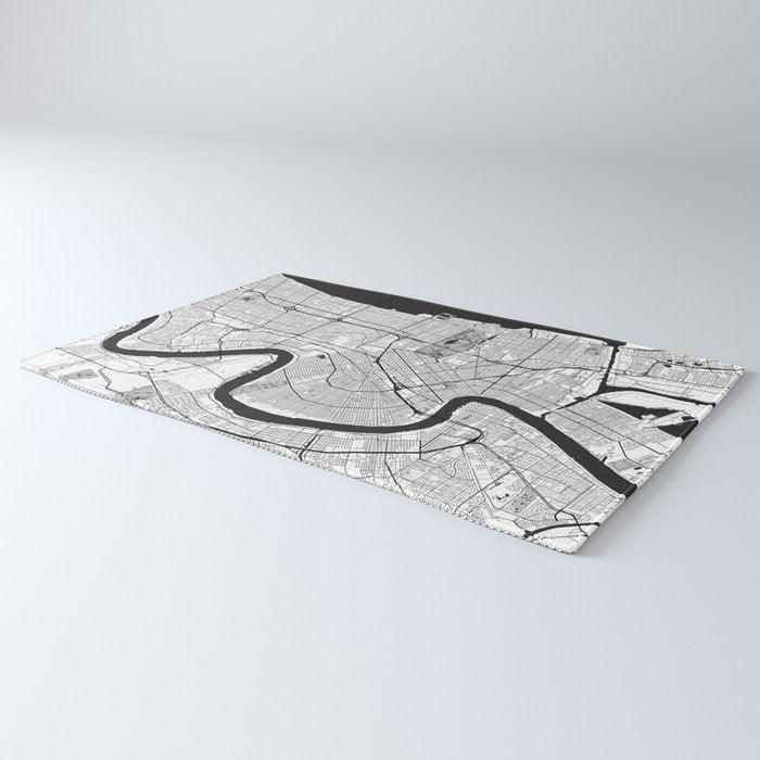 New Orleans Map Gray Rug Gallery Image 3