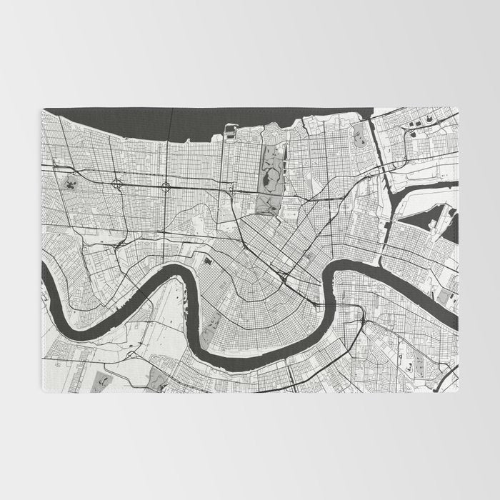 New Orleans Map Gray Rug Gallery Image 2